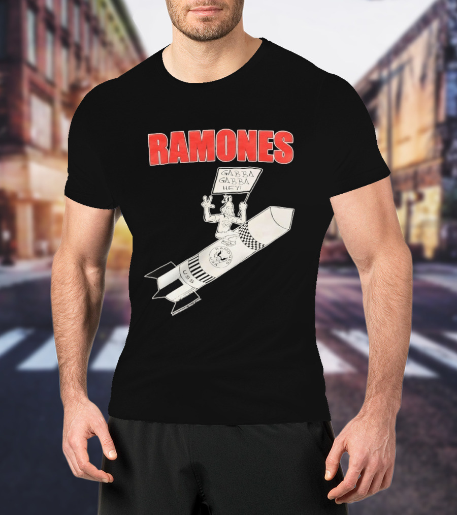 Ramones Gabba Gabba Hey USS Rocket Punk T-Shirt
