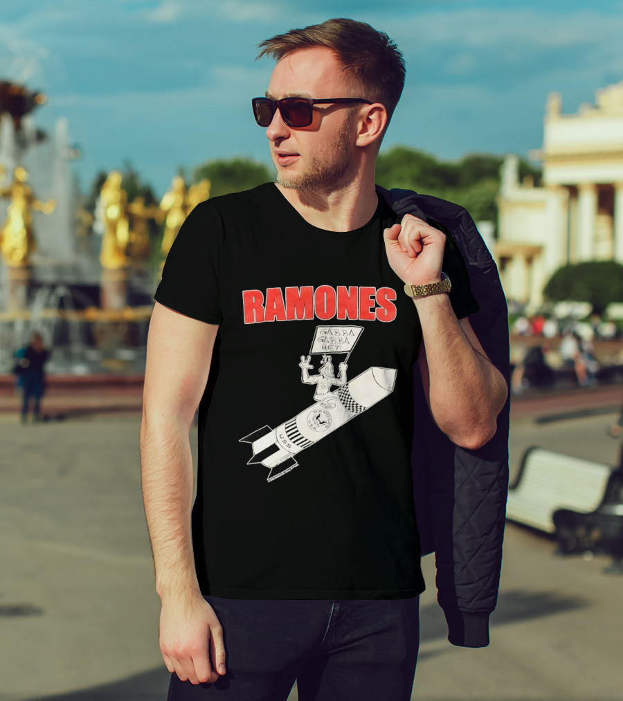 Ramones Gabba Gabba Hey USS Rocket Punk T-Shirt
