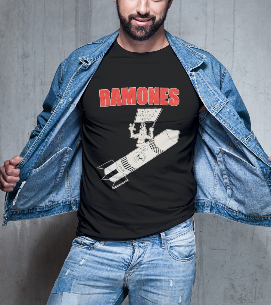 Ramones Gabba Gabba Hey USS Rocket Punk T-Shirt