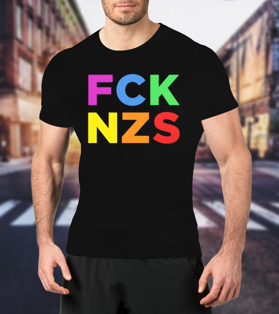 FCK NZS Rainbow Bold Block Letters T-Shirt