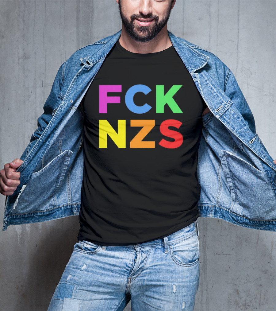 FCK NZS Rainbow Bold Block Letters T-Shirt