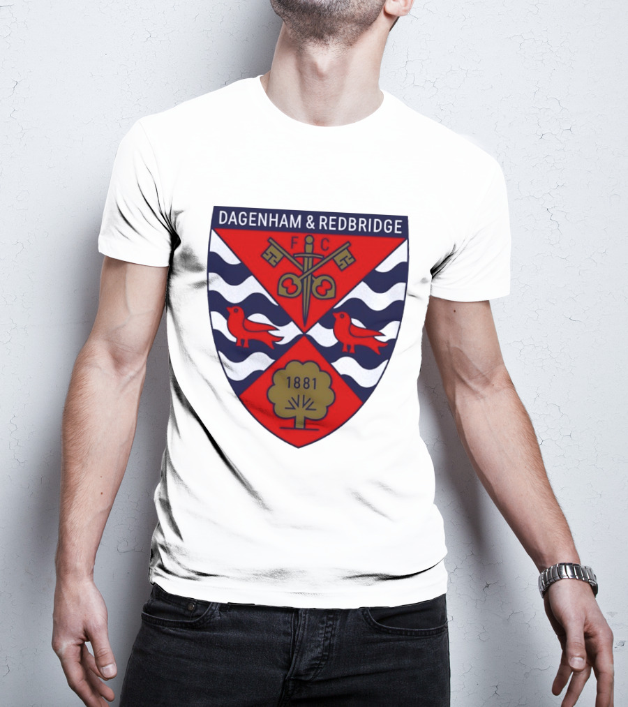 Dagenham Redbridge FC Crest 1881 Ravens Key Waves T-Shirt