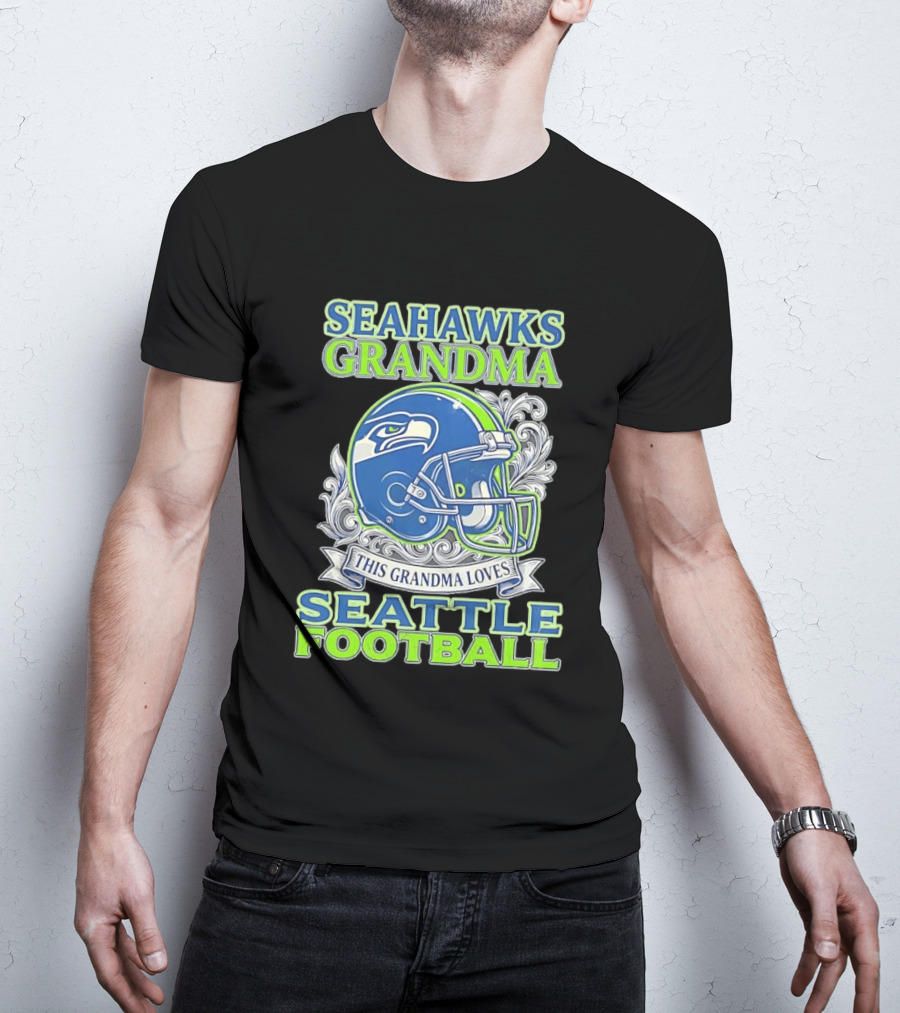 Seahawks Grandma Loves Seattle Football Helmet Seahawks Grandma T-Shirt