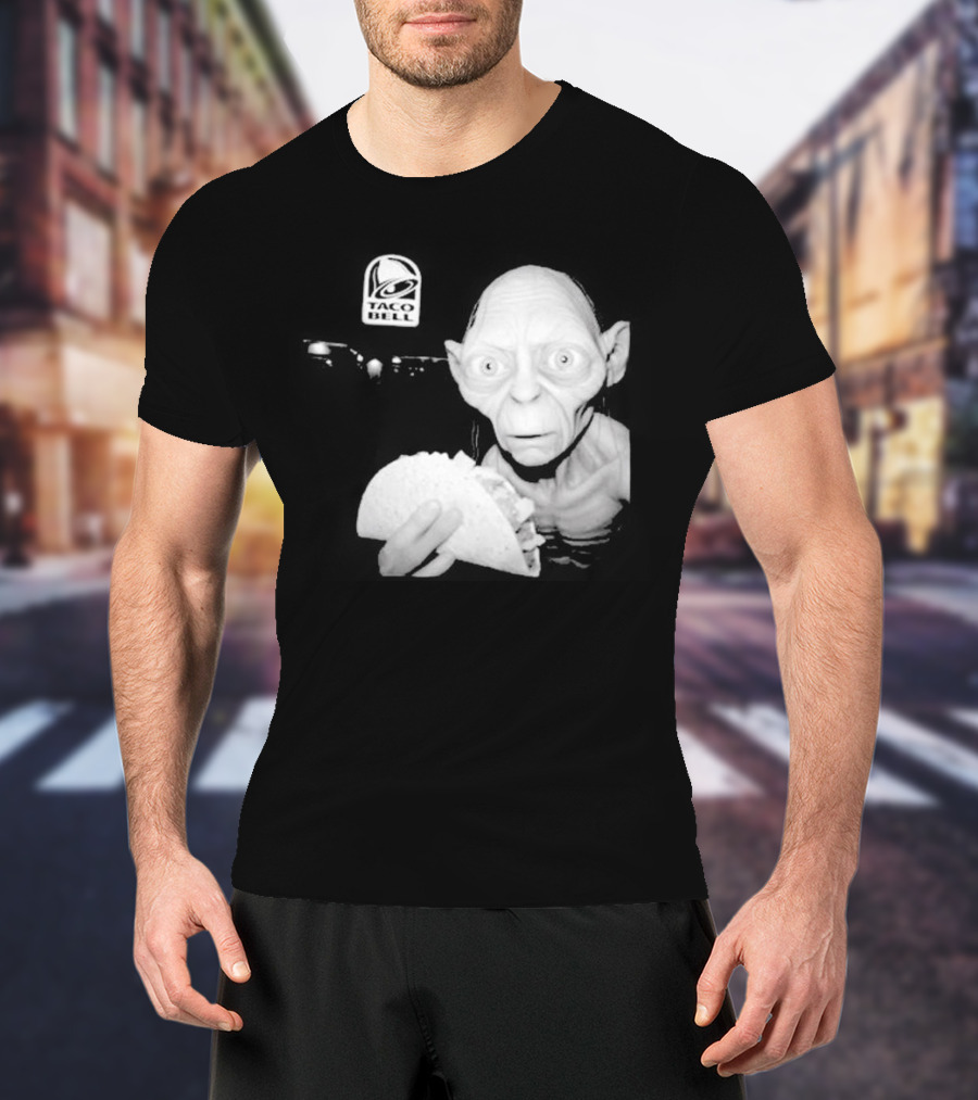 Gollum Taco Bell Mashup Middle Earth Eats Fast Food Iconic Fusion T-Shirt