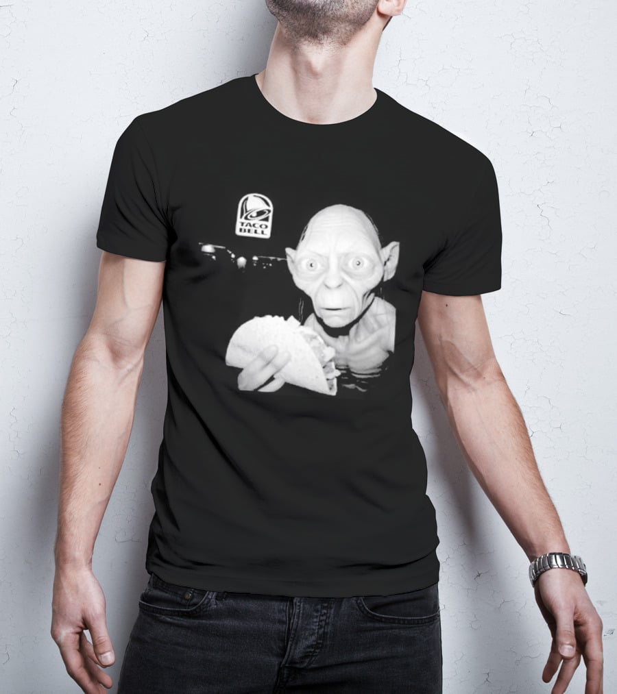 Gollum Taco Bell Mashup Middle Earth Eats Fast Food Iconic Fusion T-Shirt