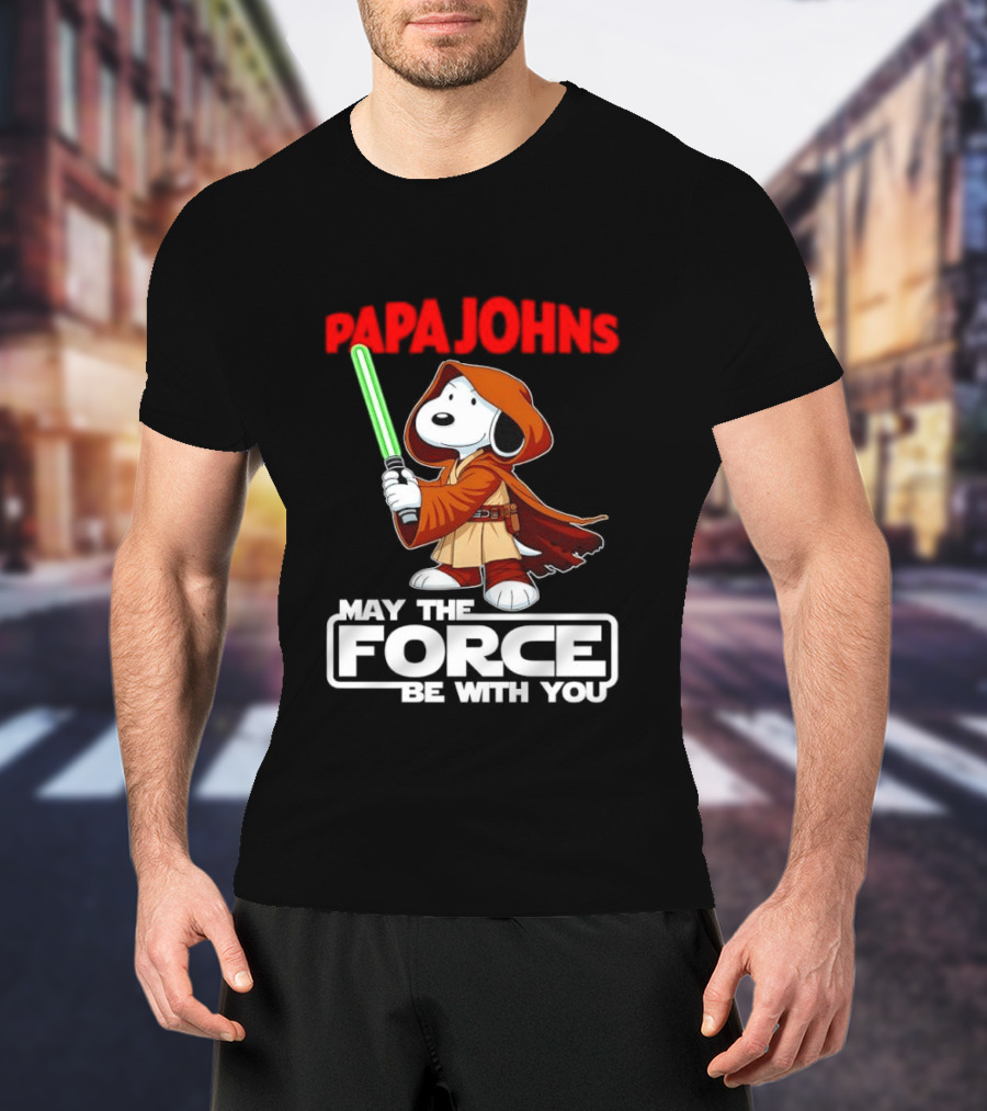 Snoopy Jedi Papa Johns May The Force Be With You Pizza Fan Favorite T-Shirt