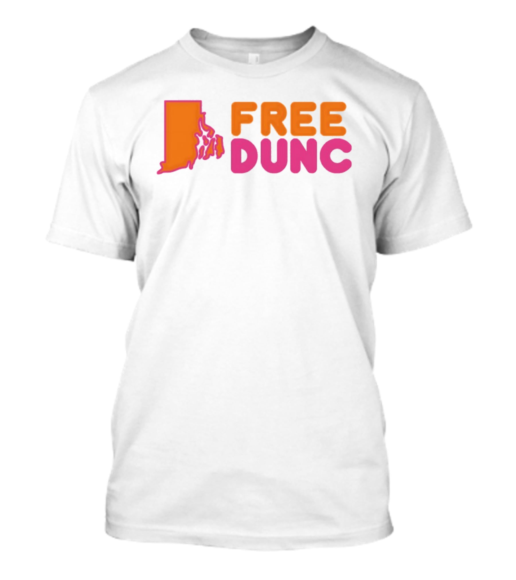 Rhode Island Outline Free Dunc Dunkin Donut T-Shirt
