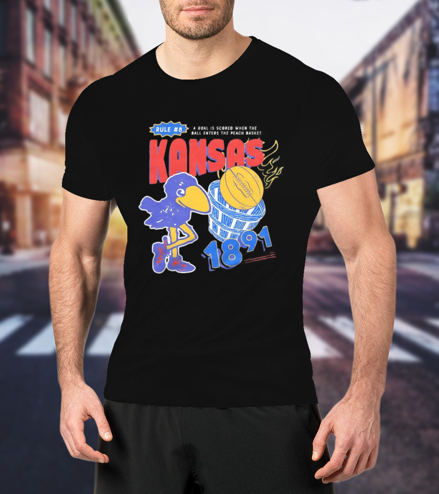 Rule #8 Kansas Jayhawks Basketball 1891 Big Jay T-Shirt