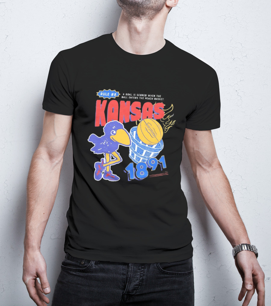 Rule #8 Kansas Jayhawks Basketball 1891 Big Jay T-Shirt