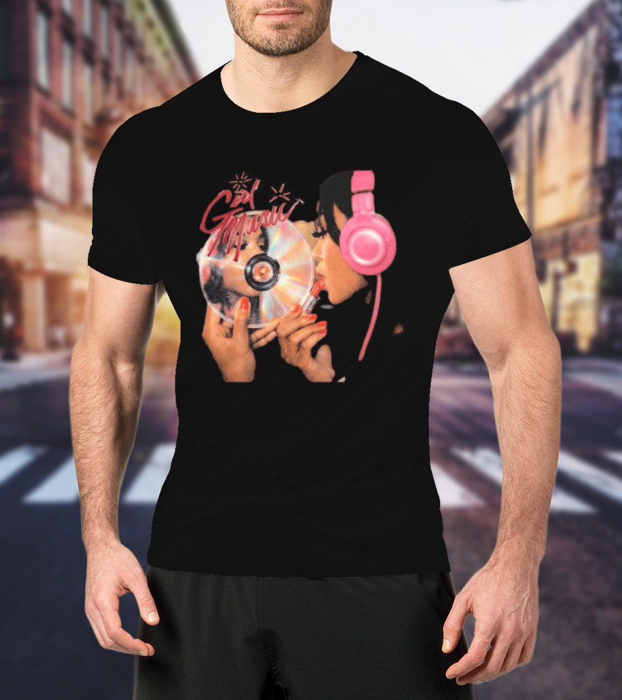 Girl Music Vol 1 EP Cover With Pink Headphones And CD T-Shirt