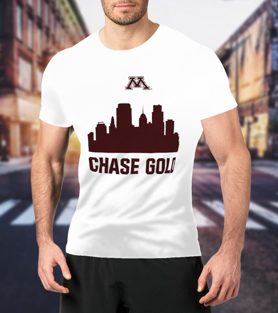 Minnesota Golden Gophers Chase Gold City Skyline T-Shirt