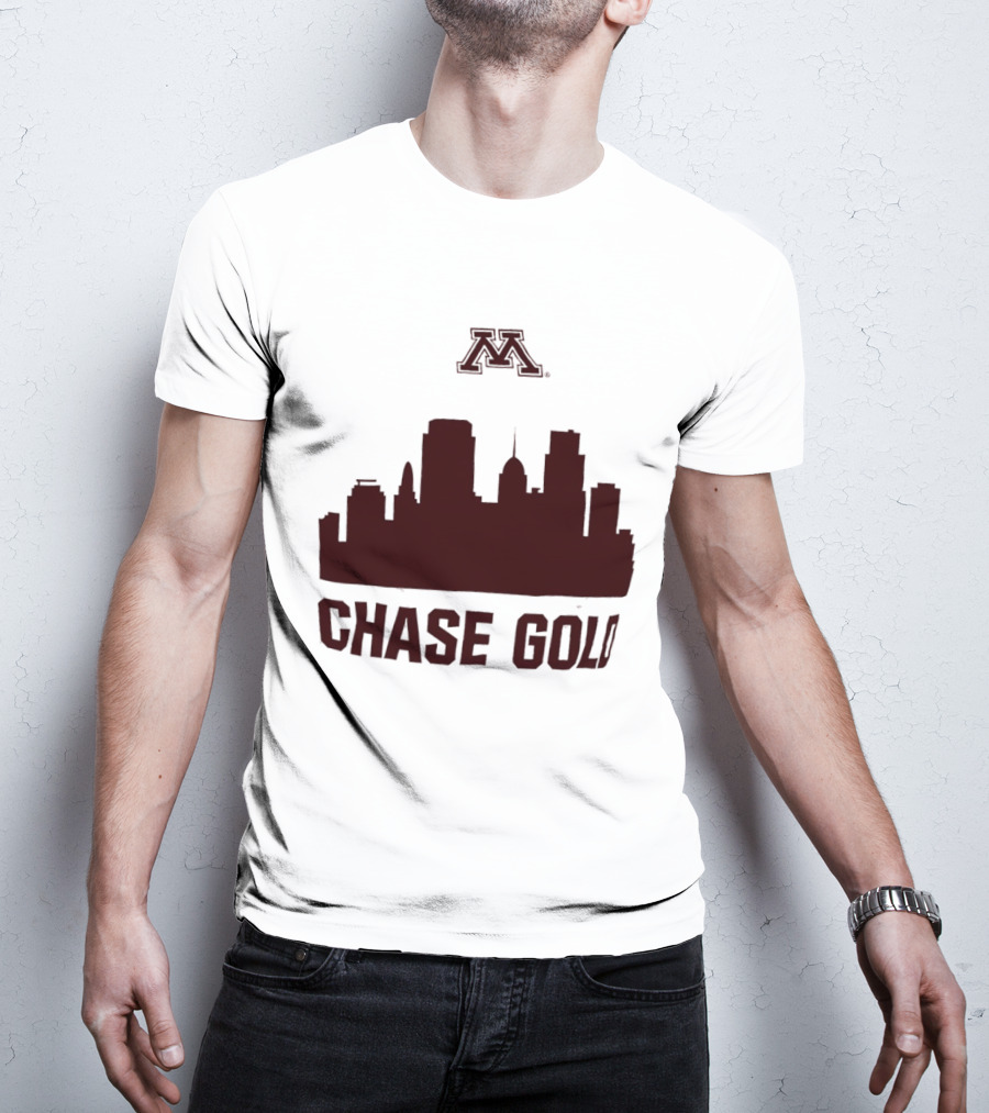 Minnesota Golden Gophers Chase Gold City Skyline T-Shirt