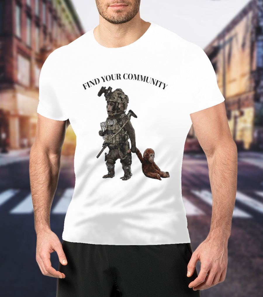 Tactical Punch The Monkey Find Your Community Military Humor T-Shirt