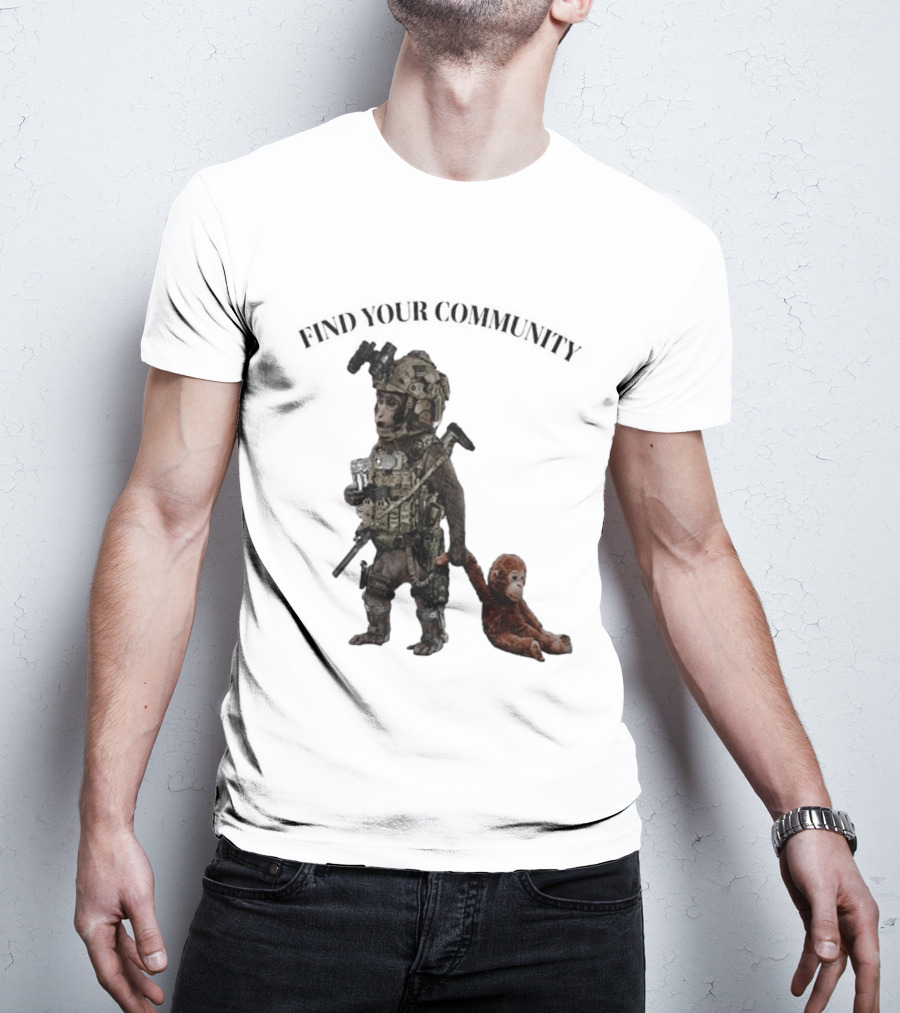 Tactical Punch The Monkey Find Your Community Military Humor T-Shirt