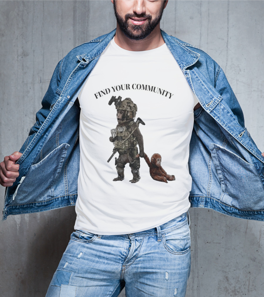 Tactical Punch The Monkey Find Your Community Military Humor T-Shirt