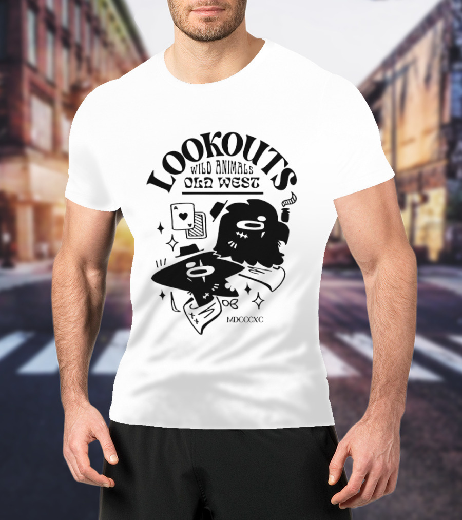 Lookouts Wild Animals Old West Card Game MDCCCXC T-Shirt