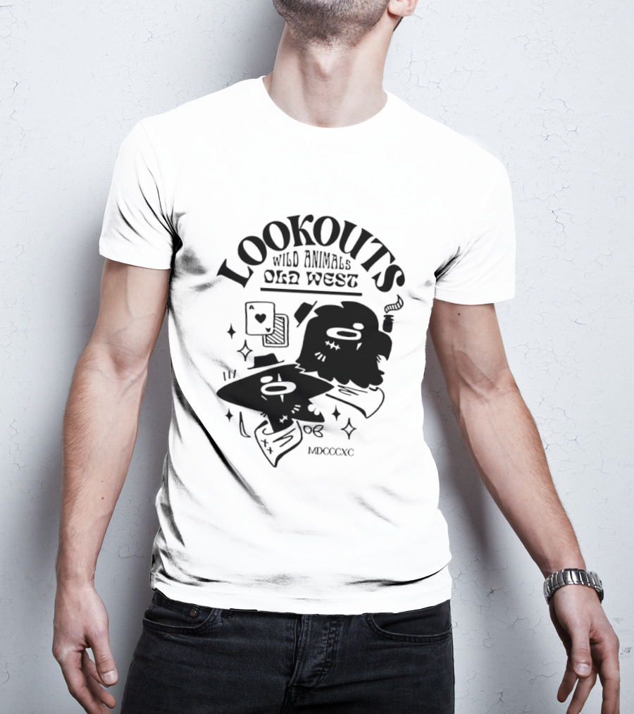 Lookouts Wild Animals Old West Card Game MDCCCXC T-Shirt