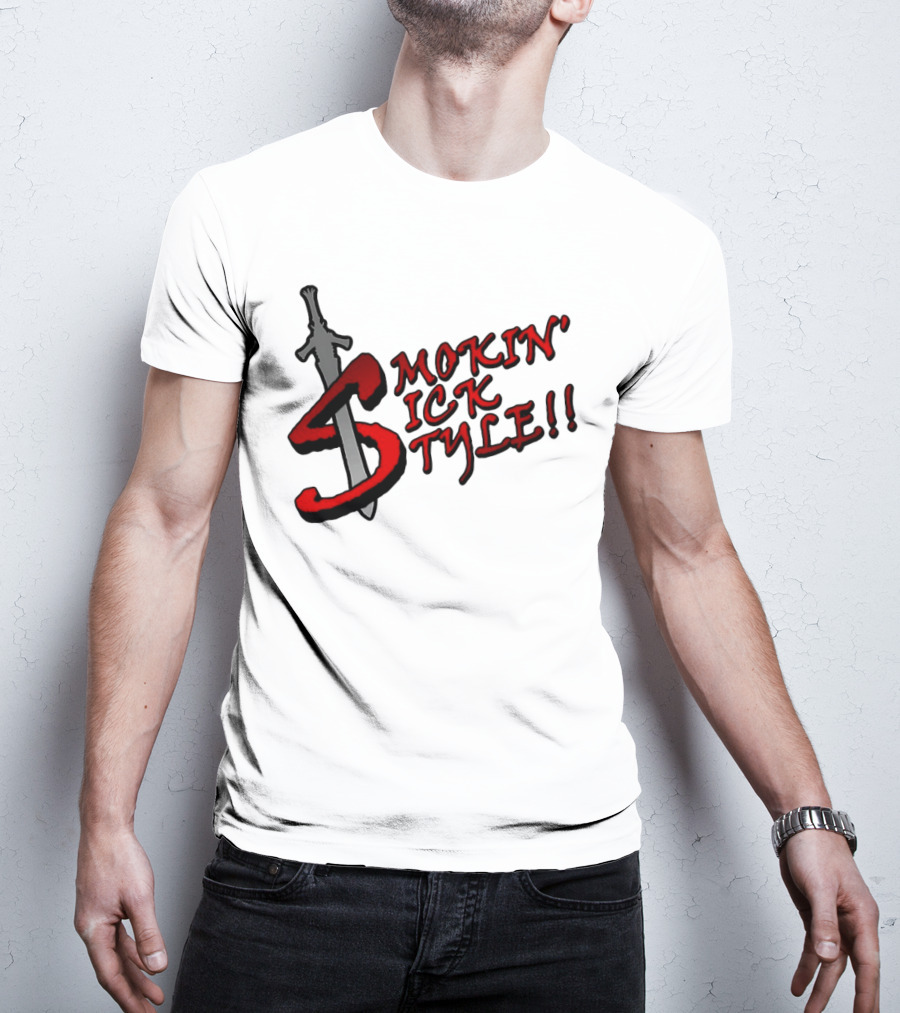 Smokin Sick Style Sword Motif T-Shirt