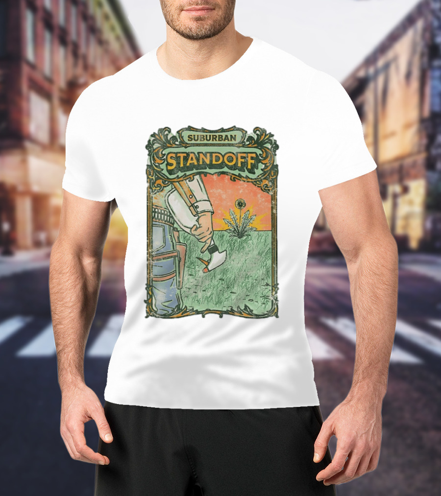 Suburban Standoff Wild West Duel Scene T-Shirt