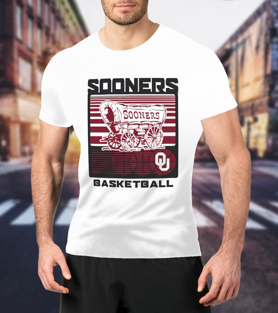Sooners Basketball 1800s Wagon OU Staredown T-Shirt