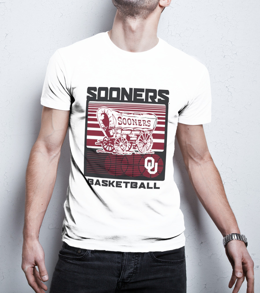 Sooners Basketball 1800s Wagon OU Staredown T-Shirt
