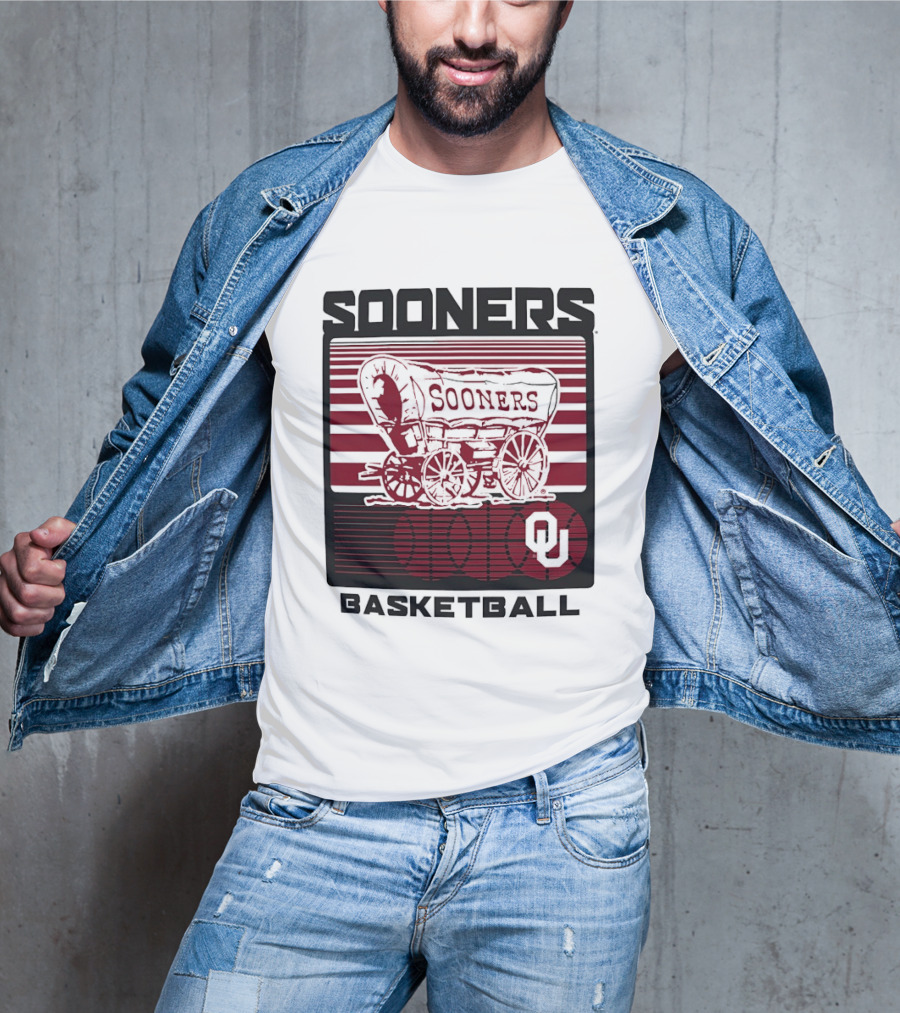 Sooners Basketball 1800s Wagon OU Staredown T-Shirt
