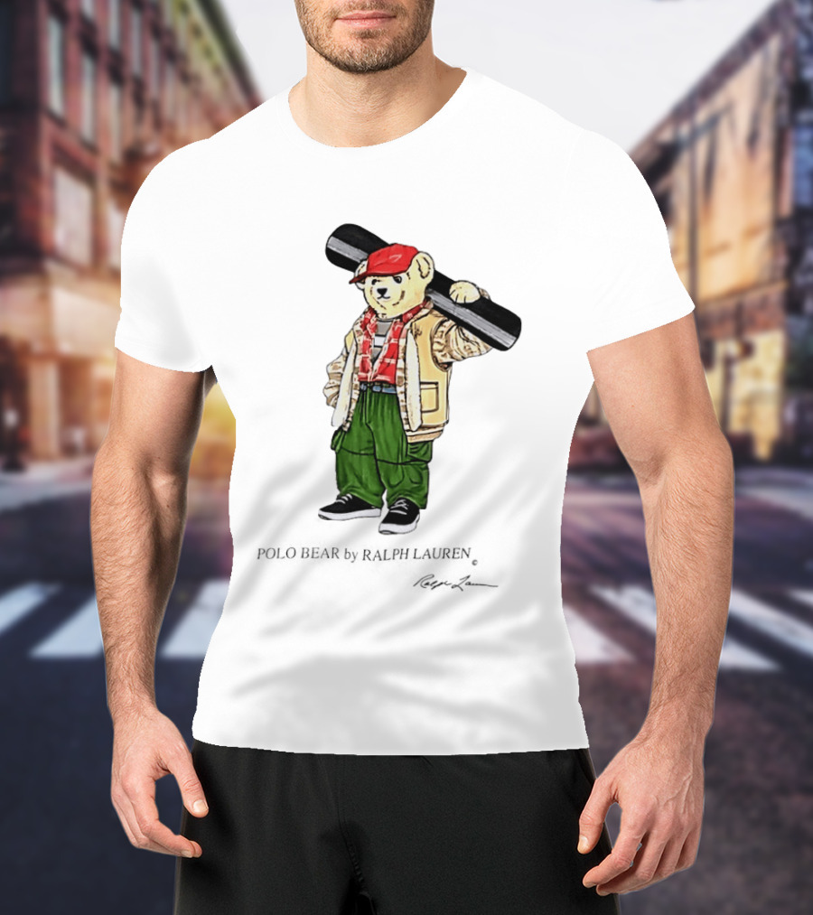 Polo Bear Ralph Lauren Vintage Outdoors Style Skier Fashion T-Shirt