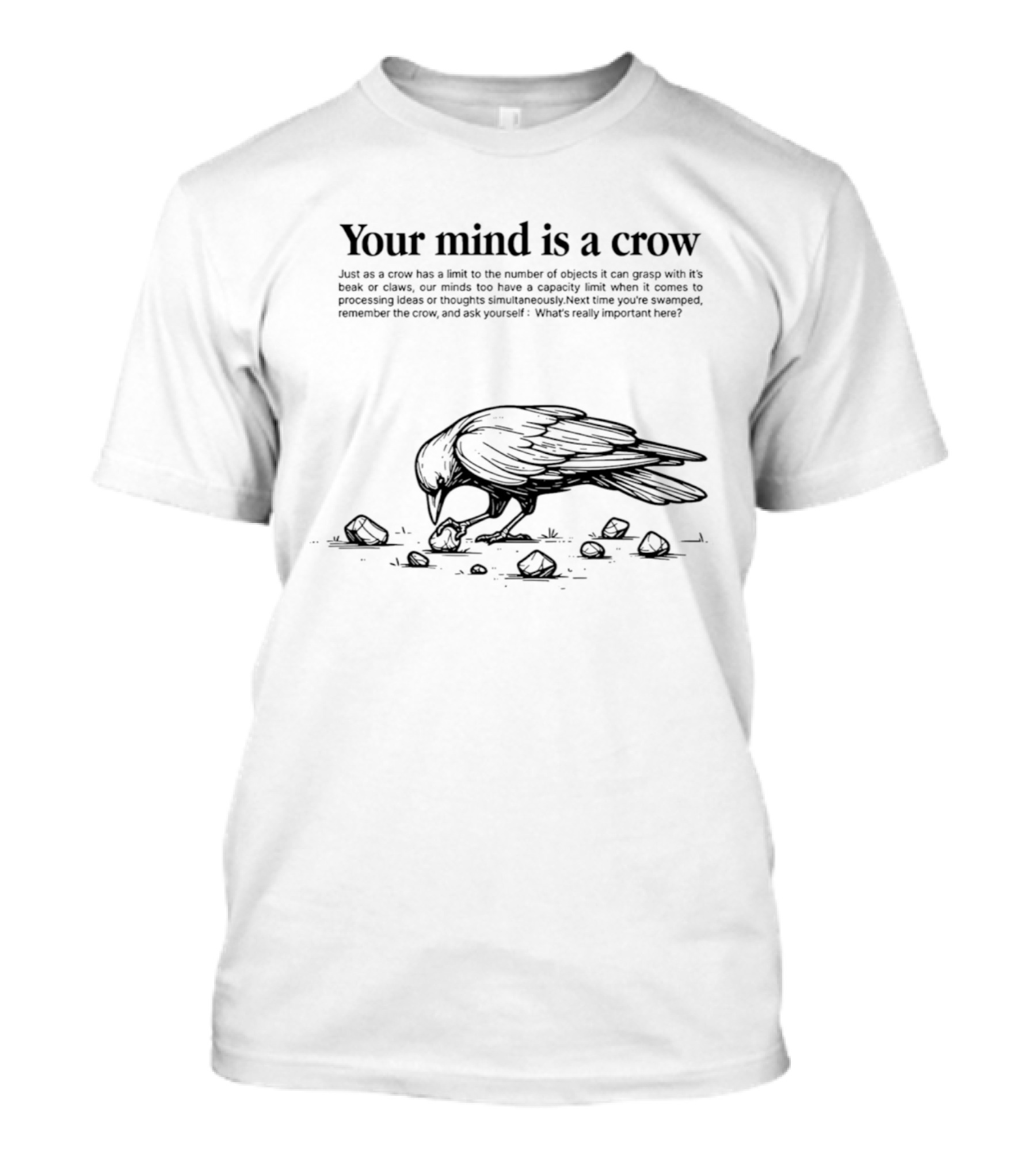 Your Mind Is A Crow Puzzle Of Objects Limits Of Processing T-Shirt