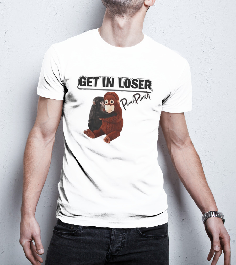 Punch Monkey Get In Loser Funny PopPiPi T-Shirt
