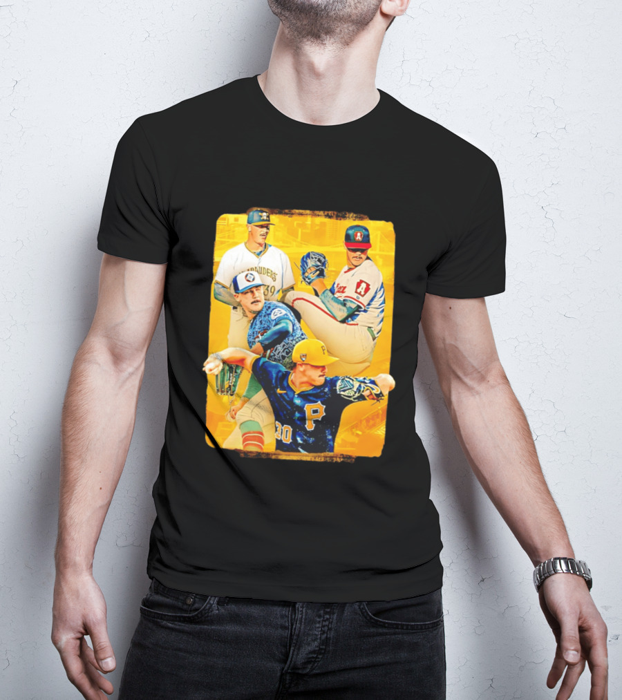 Paul Skenes Pitching Collage Pittsburgh Pirates 2026 T-Shirt