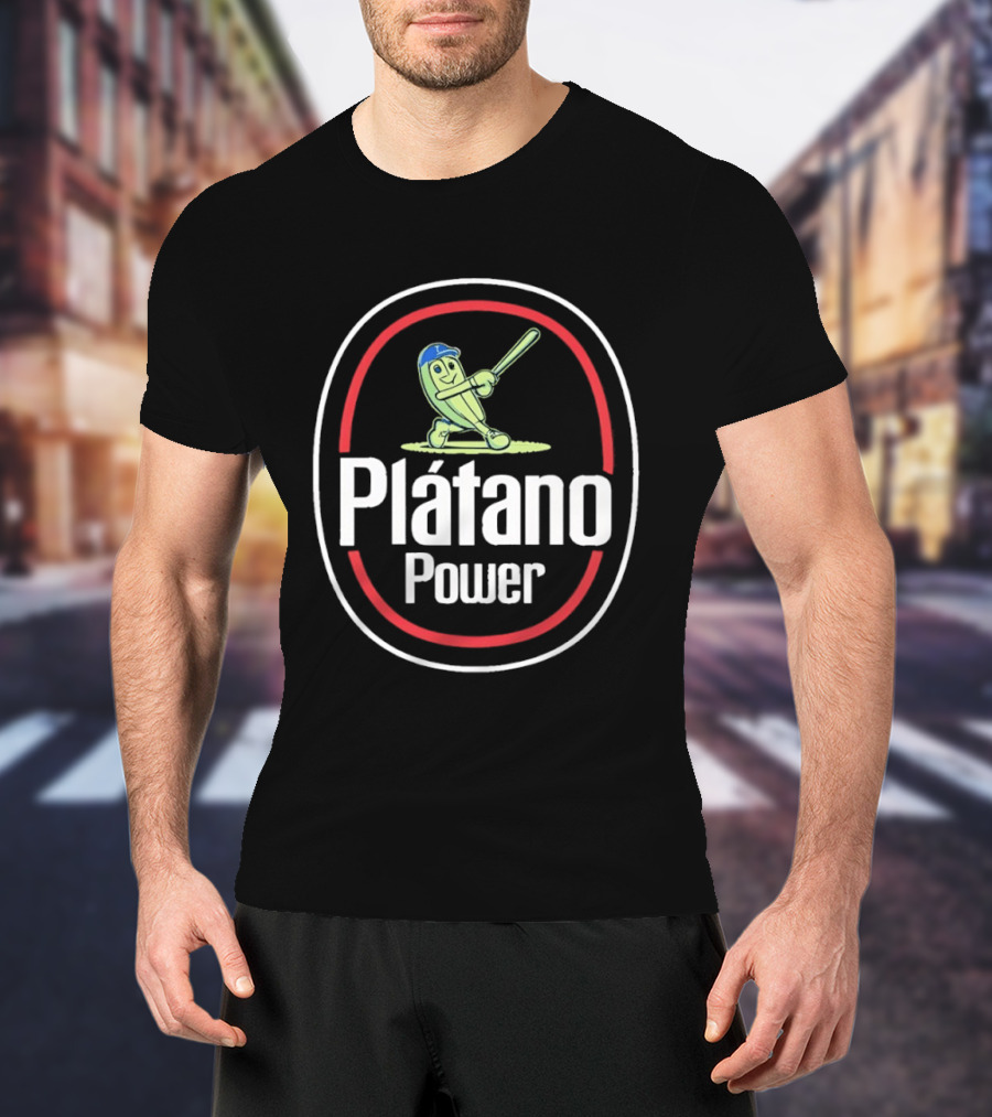 Plátano Power Pickle Baseball Player Batting T-Shirt