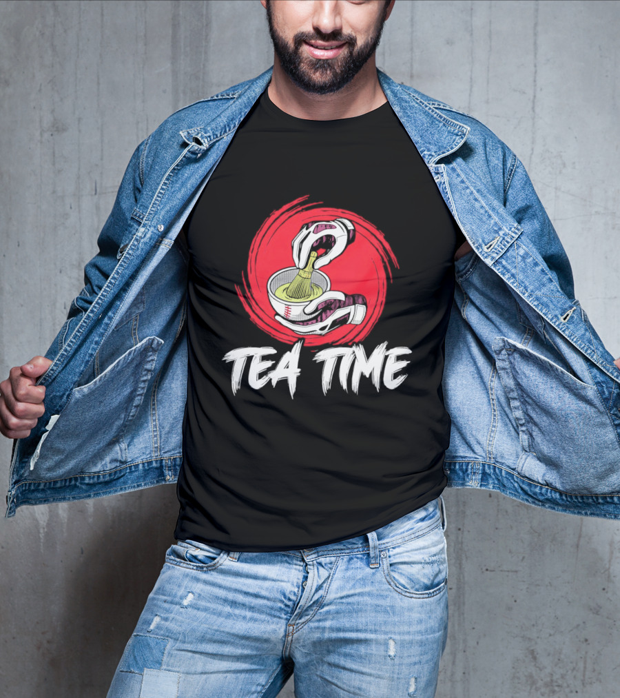 Tea Time Baseball Pouring Sports Fusion T-Shirt