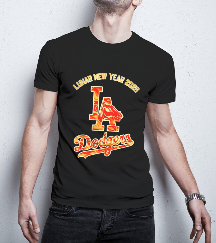 Lunar New Year 2026 LA Dodgers Horse Symbol Celebration T-Shirt