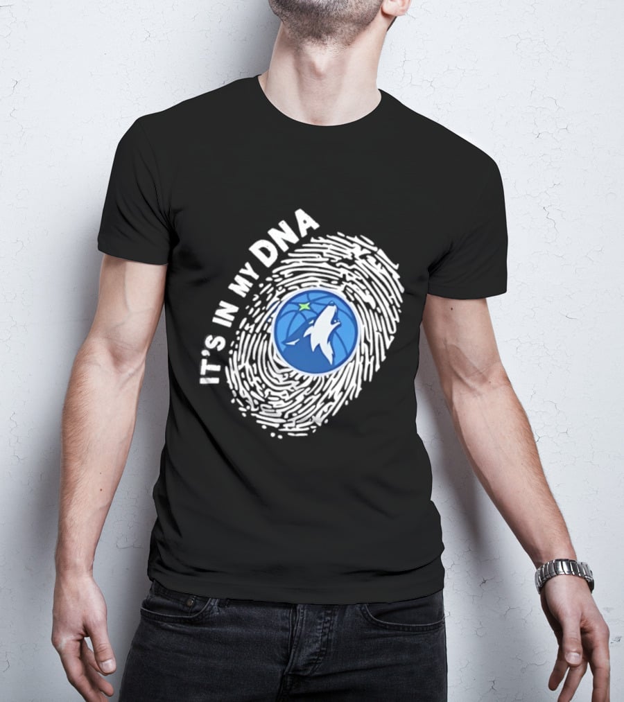Minnesota Timberwolves It's In My DNA Fingerprint Wolf Basketball T-Shirt