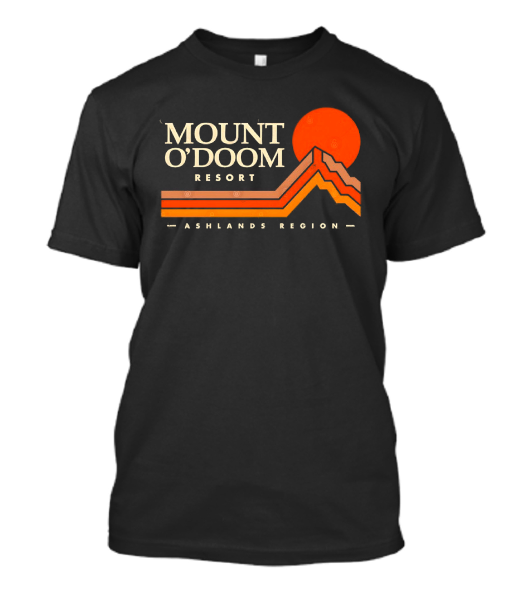 Mount O'Doom Resort Ashlands Region Sunset Retro Mountain T-Shirt