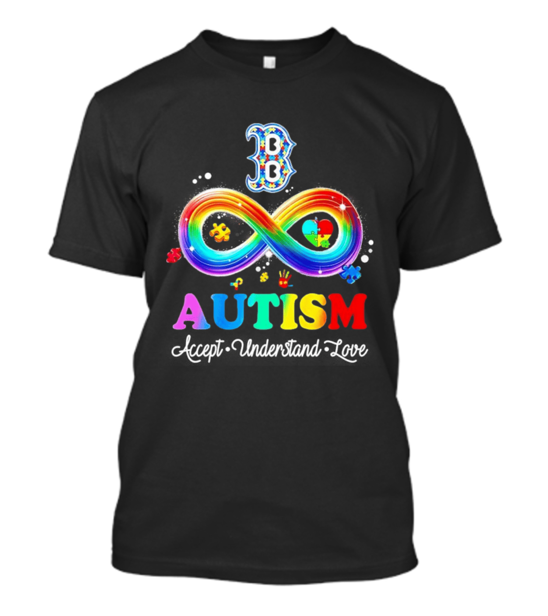 Boston Red Sox Autism Spectrum Infinite Support Accept Understand Love T-Shirt