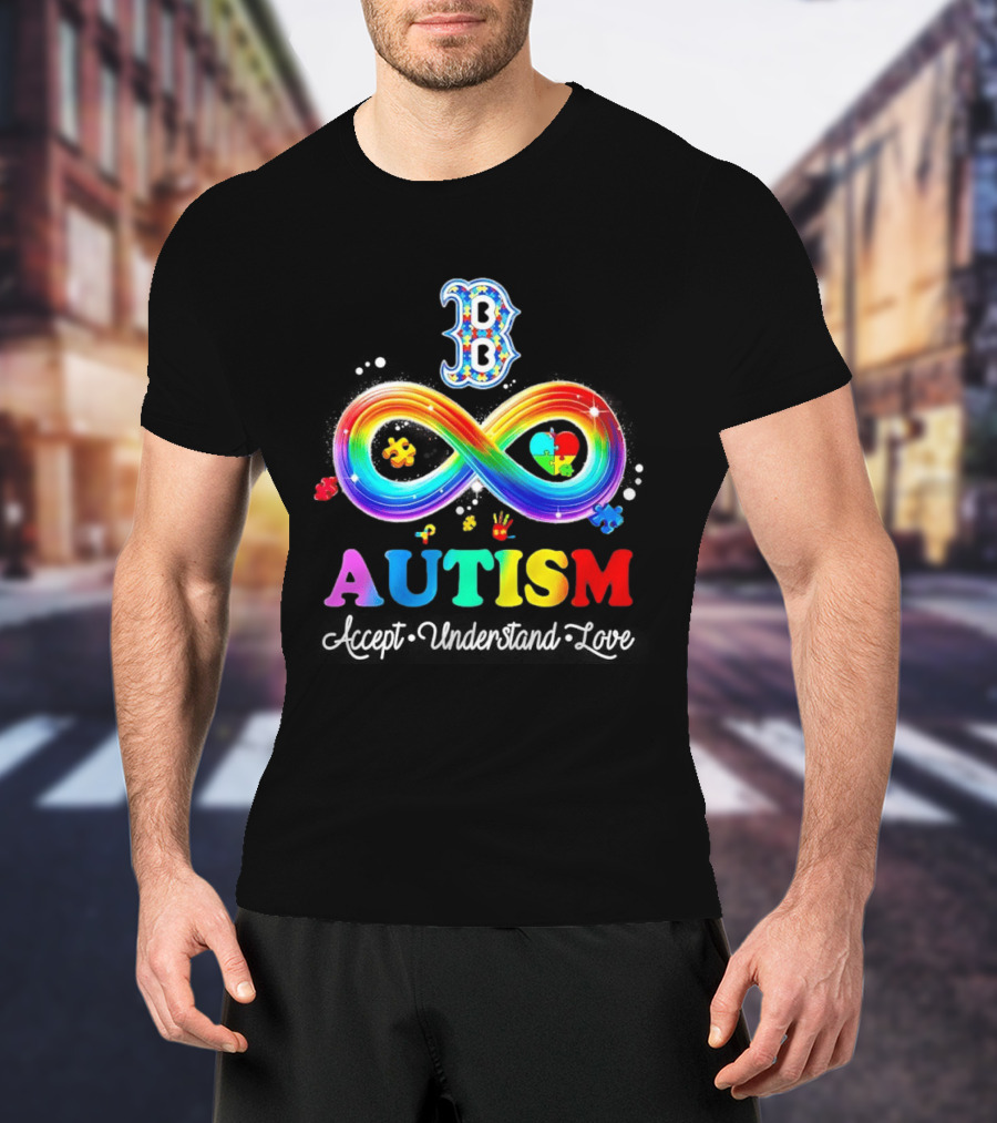 Boston Red Sox Autism Spectrum Infinite Support Accept Understand Love T-Shirt