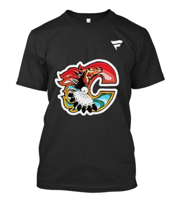 Calgary Flames Hockey Native Tribute C Logo Celebration T-Shirt