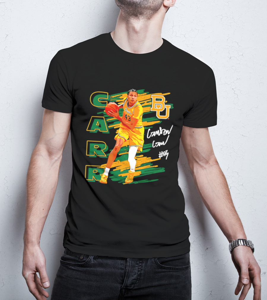 CARR Baylor Basketball Player BU Number 4 Collage T-Shirt