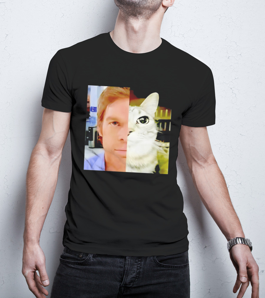 Dexter Morgan Cat Mashup Face Fusion T-Shirt