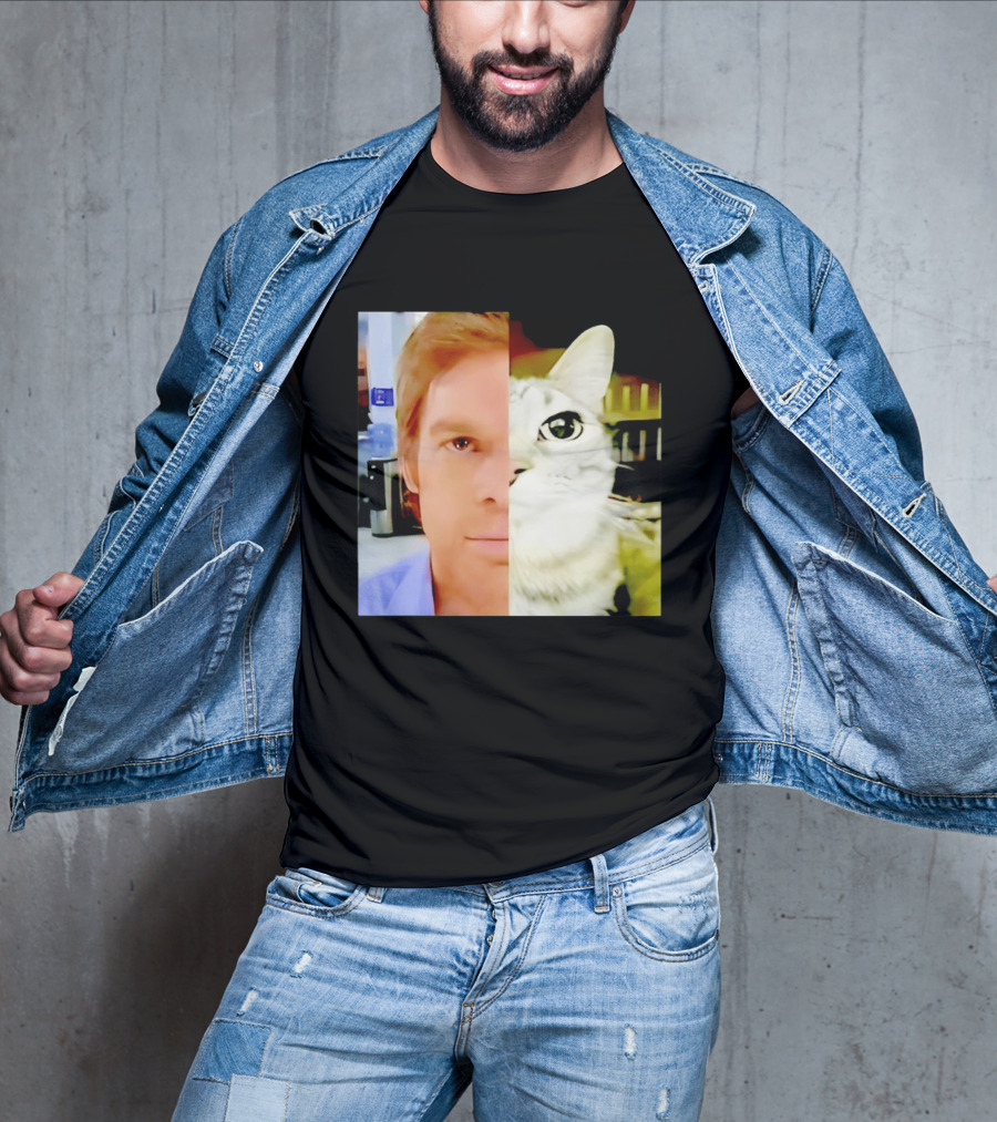 Dexter Morgan Cat Mashup Face Fusion T-Shirt