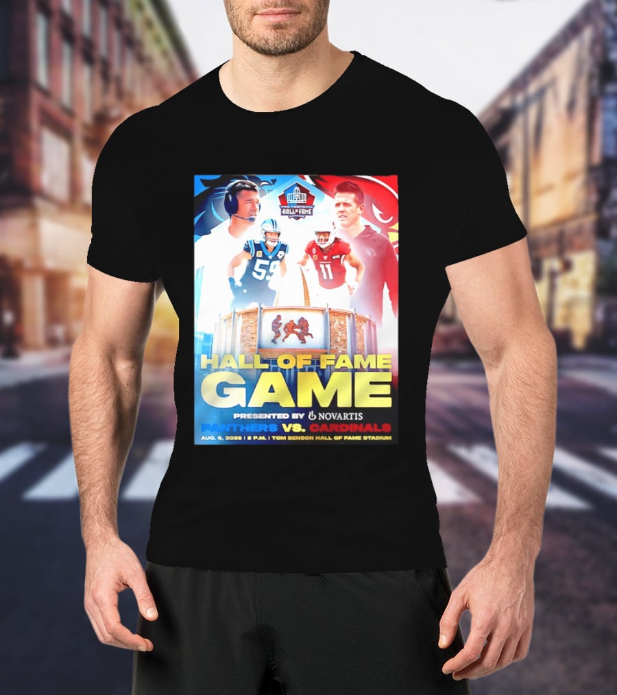 Hall Of Fame Game August 6 2026 Panthers Vs Cardinals Tom Benson Hall Of Fame Stadium T-Shirt
