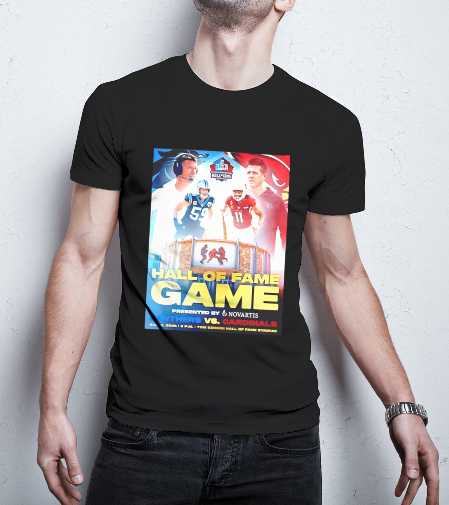 Hall Of Fame Game August 6 2026 Panthers Vs Cardinals Tom Benson Hall Of Fame Stadium T-Shirt