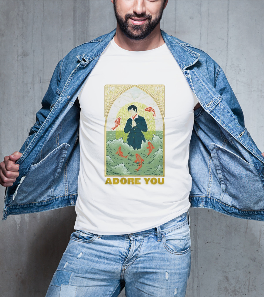 Adore You Iconic Pose Surrounded By Fish And Waves T-Shirt