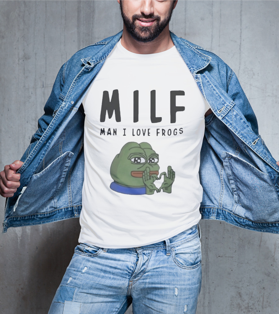 MILF Frog Meme Man I Love Frogs Heart T-Shirt