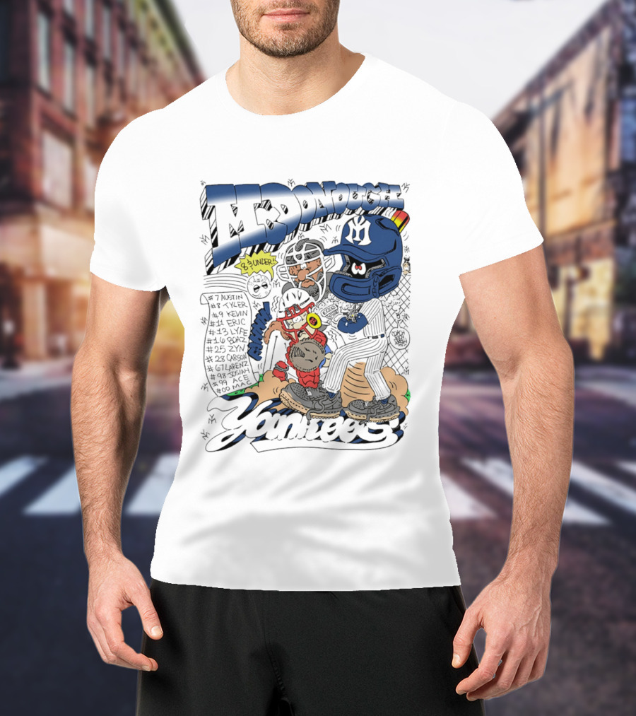 McDonough Yankees Caricature Number List And Players T-Shirt
