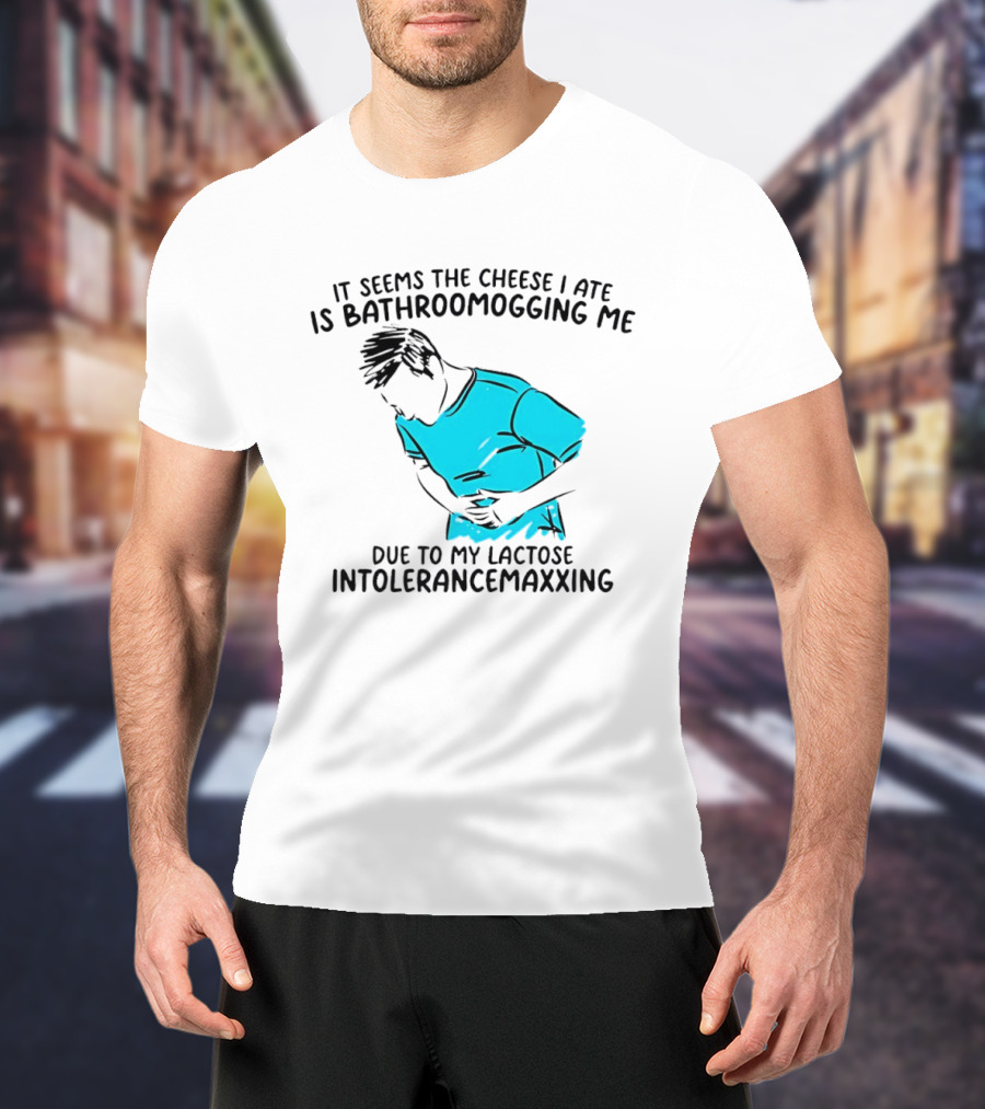 It Seems The Cheese I Ate Is Bathroomogging Me Due To My Lactose Intolerance Maxxing T-Shirt