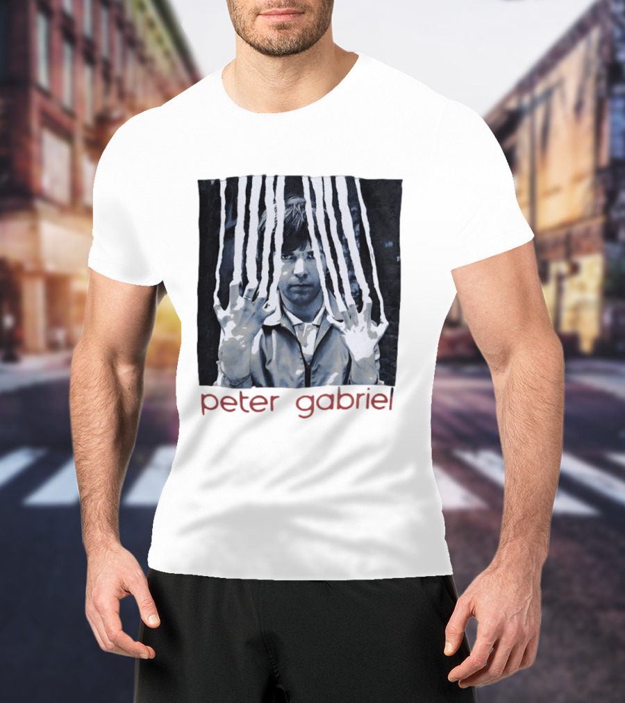 Peter Gabriel Iconic Image With Torn Lines T-Shirt