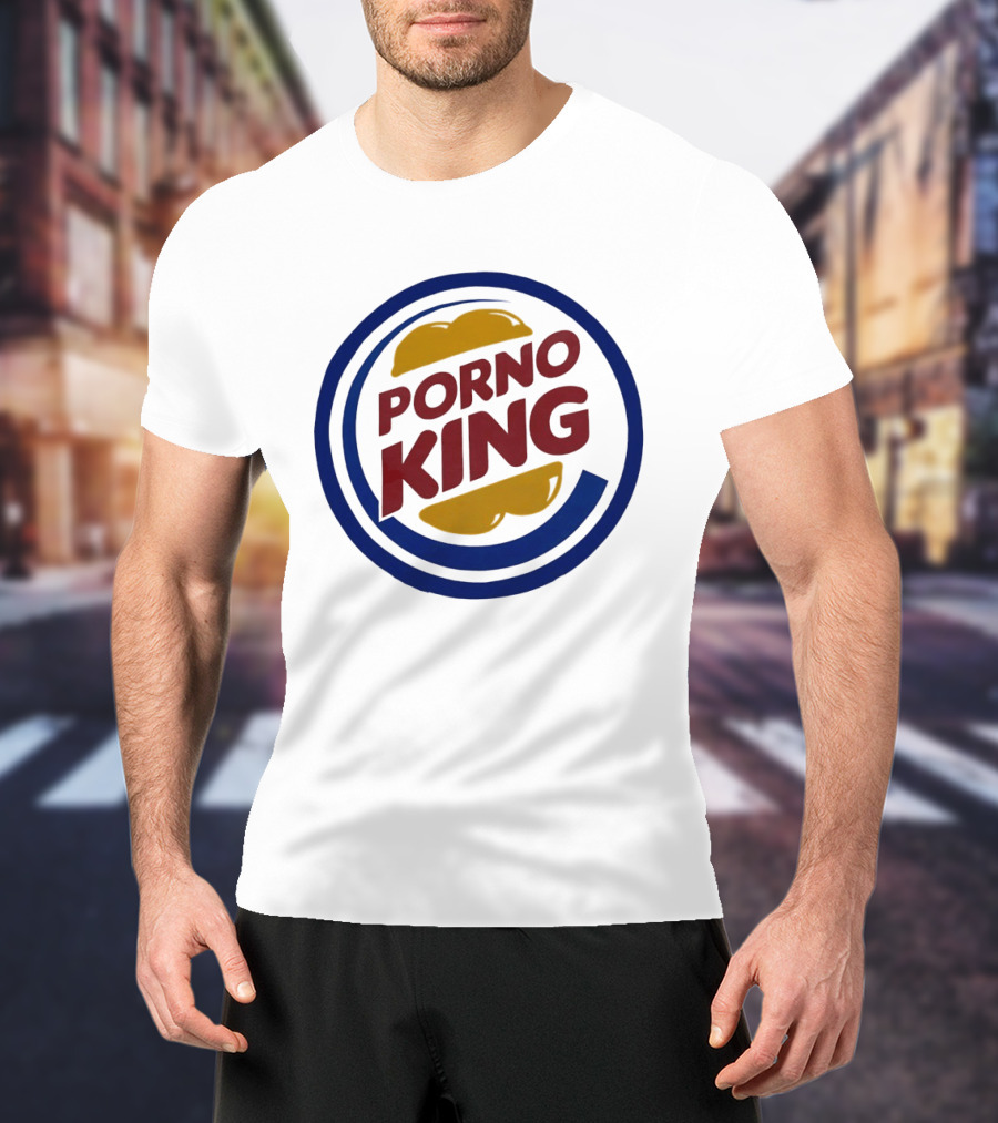 Porno King Burger King Logo Parody Humorous T-Shirt