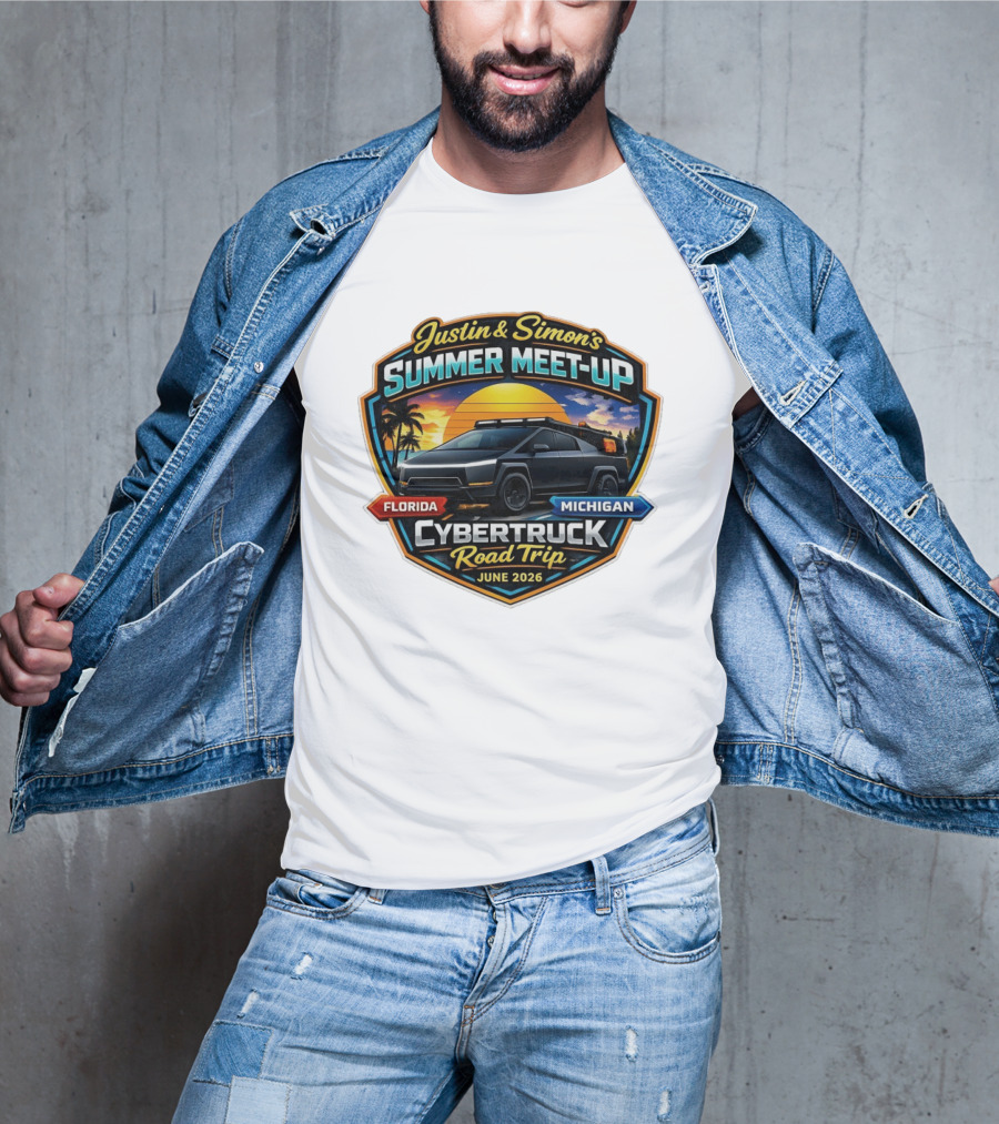 Justin And Simon's Summer Meet Up Cybertruck Road Trip Florida Michigan June 2026 T-Shirt